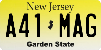 NJ license plate A41MAG