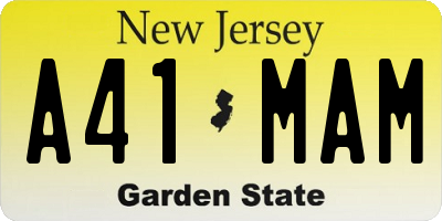 NJ license plate A41MAM