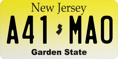 NJ license plate A41MAO