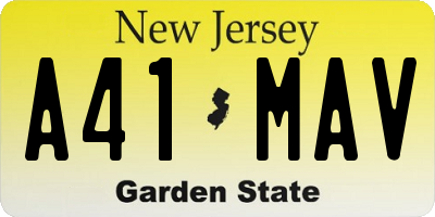 NJ license plate A41MAV
