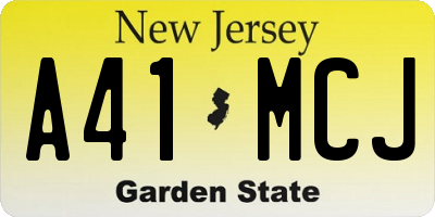 NJ license plate A41MCJ