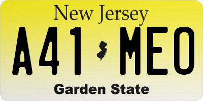 NJ license plate A41MEO