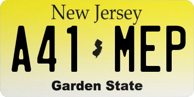 NJ license plate A41MEP