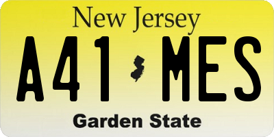 NJ license plate A41MES