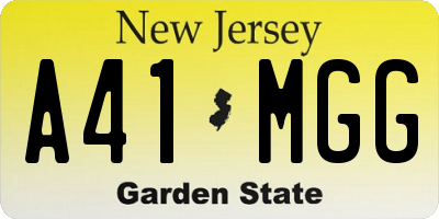 NJ license plate A41MGG