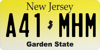 NJ license plate A41MHM