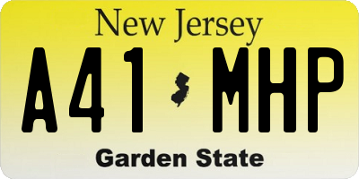 NJ license plate A41MHP