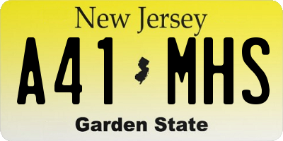 NJ license plate A41MHS