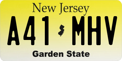 NJ license plate A41MHV
