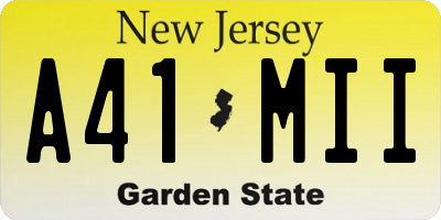 NJ license plate A41MII