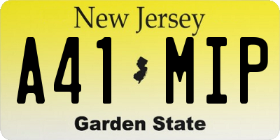 NJ license plate A41MIP