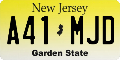 NJ license plate A41MJD