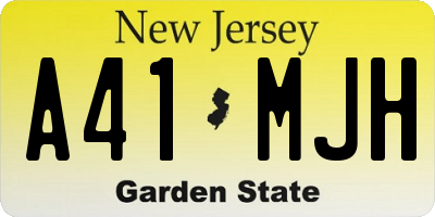 NJ license plate A41MJH