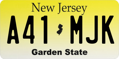 NJ license plate A41MJK