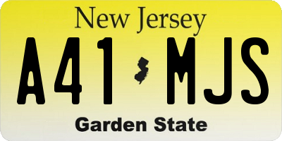 NJ license plate A41MJS