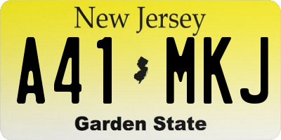 NJ license plate A41MKJ