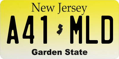 NJ license plate A41MLD