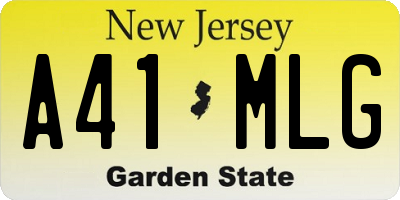 NJ license plate A41MLG