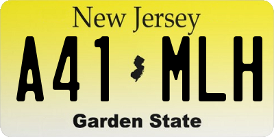 NJ license plate A41MLH