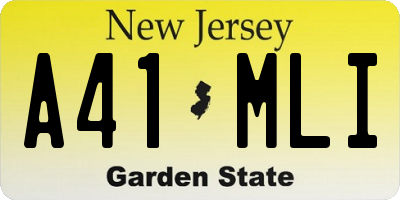 NJ license plate A41MLI