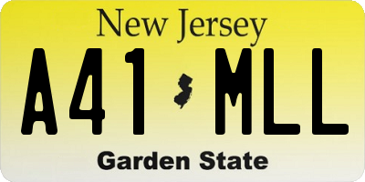 NJ license plate A41MLL