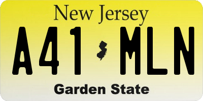 NJ license plate A41MLN