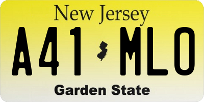 NJ license plate A41MLO