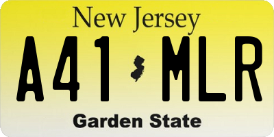 NJ license plate A41MLR