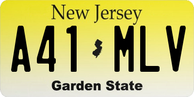 NJ license plate A41MLV
