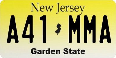 NJ license plate A41MMA