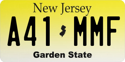 NJ license plate A41MMF