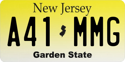 NJ license plate A41MMG