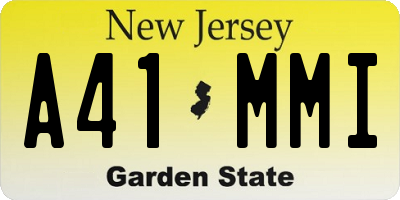 NJ license plate A41MMI