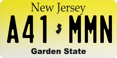 NJ license plate A41MMN