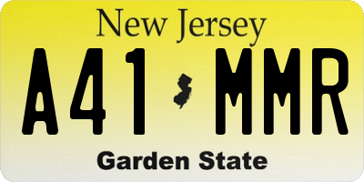 NJ license plate A41MMR