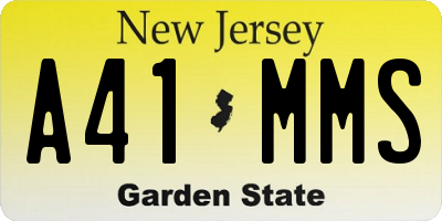 NJ license plate A41MMS