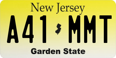 NJ license plate A41MMT