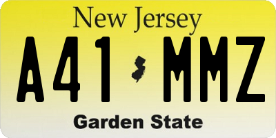 NJ license plate A41MMZ