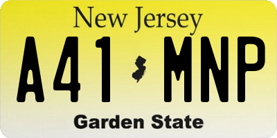 NJ license plate A41MNP