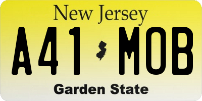 NJ license plate A41MOB