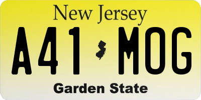 NJ license plate A41MOG