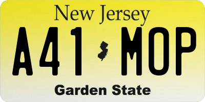 NJ license plate A41MOP