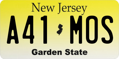 NJ license plate A41MOS