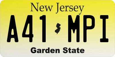 NJ license plate A41MPI