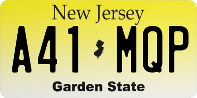 NJ license plate A41MQP