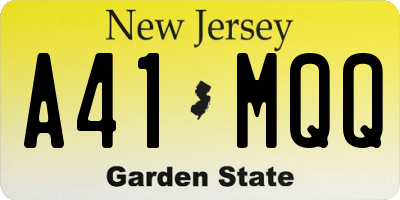NJ license plate A41MQQ