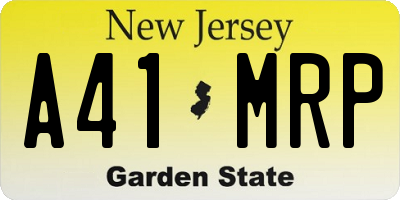 NJ license plate A41MRP