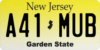 NJ license plate A41MUB