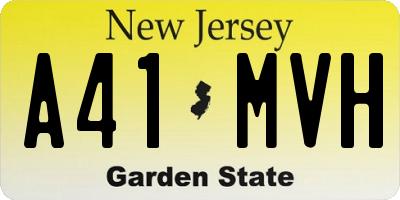 NJ license plate A41MVH