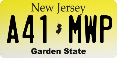 NJ license plate A41MWP